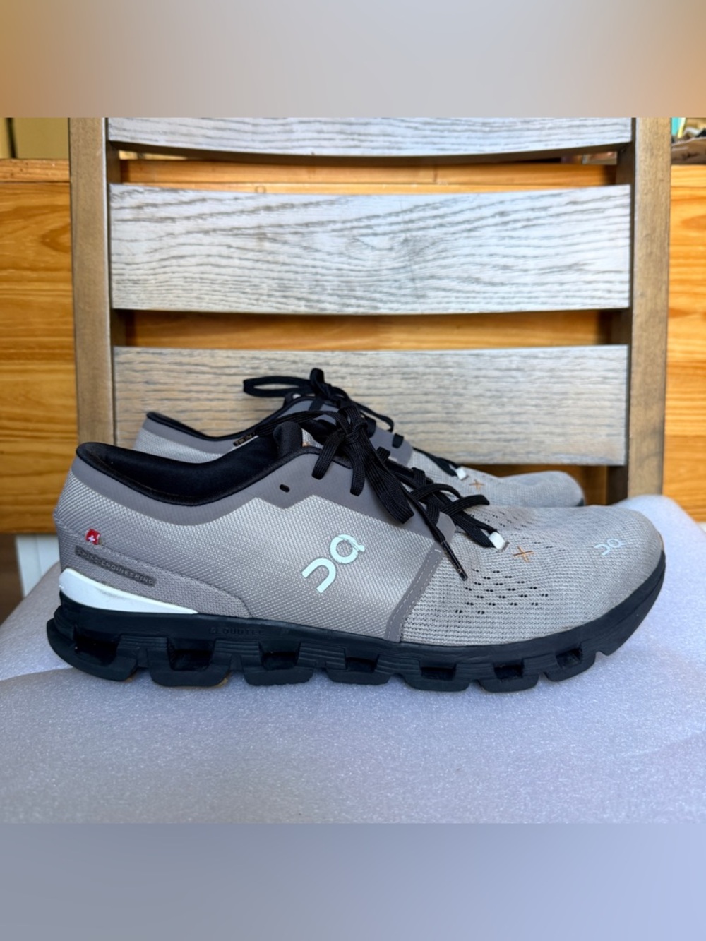 ON Cloud X 4 'Fog Black' size 13 for men grey